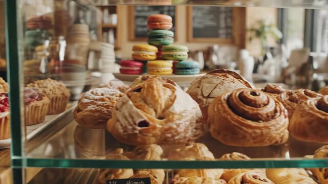 Pastries and baked goods on display