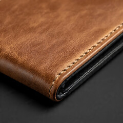 Leather Wallet Close Up Brown and Black