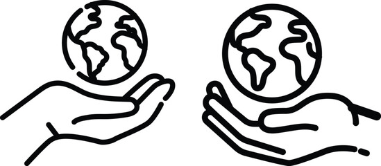 Save the planet symbol visual hands holding the world symbolizing environmental responsibility, global care, worldwide unity world environment