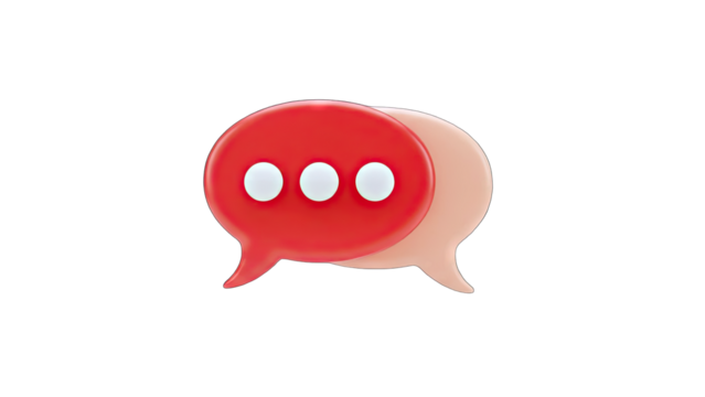 3D Speech Bubbles with Dots on White Background - Powered by Adobe