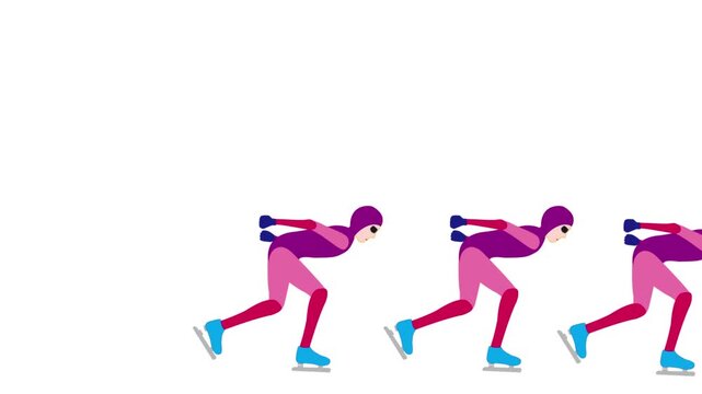 スピードスケートのパシュート競技の動画素材です。