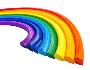 Vibrant, curved band of color showcasing a spectrum arc against black