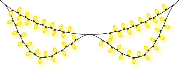 Bright Yellow Christmas Lights Garland