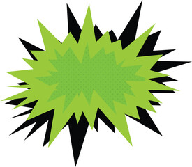 Vibrant Green and Black Comic Style Explosion Burst Vector Illustration