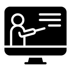 virtual classroom glyph icon
