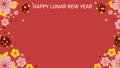 Happy Lunar New Year Festive Floral Greeting Card