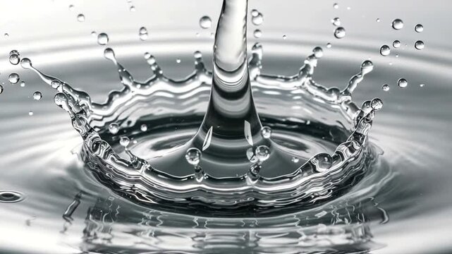 Water droplet creating splash in serene environment (1)