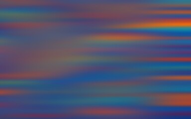Abstract horizontal motion blur background with vibrant streaks of blue, orange, and purple.