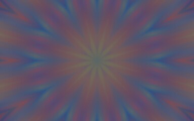 Abstract radial kaleidoscope background with soft blurred colorful rays.