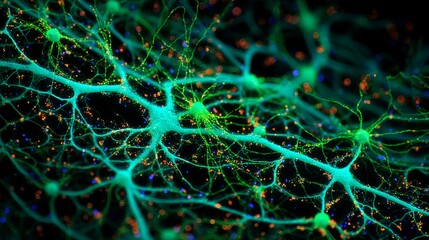 Mycelium network with bioluminescent neural pathways glowing