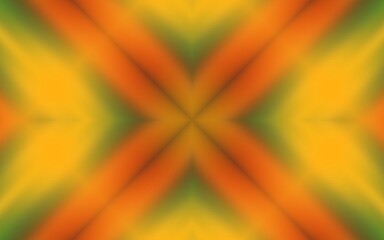 Abstract symmetrical background with a soft blurred "X" pattern, featuring a warm color palette of orange, yellow, and olive green gradients.
