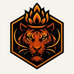 Ember Lotus Tiger Esports Mascot Logo Vector