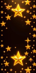 Bright, shimmering star icons in gold and yellow, perfect for festive designs Sparkle, flash, glare,  shine,  glimmer