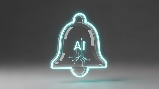 Bell with the letters AI on it - Powered by Adobe