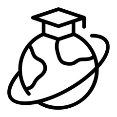 global education line icon
