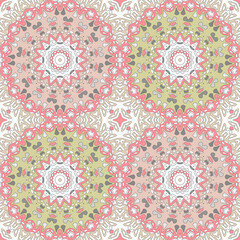 Multicolored ornament mandala kaleidoscope in pastel colors
