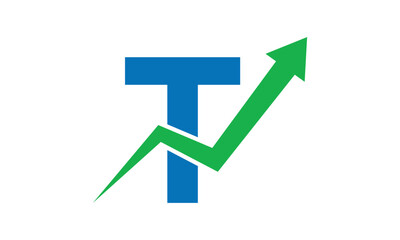 Modern Letter T finance logo