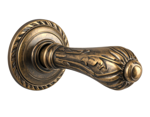 Bronze metal door handle on isolated background. 