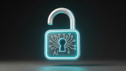 Lock with a keyhole and the word AI on it