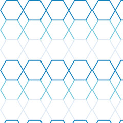 Fototapeta premium Gradient Blue Hexagons Seamless Pattern on White Background abstract clean
