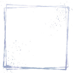 四角形フレーム_水彩_灰色