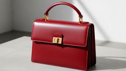 Red leather handbag representing luxury fashion accessory style