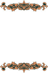 Elegant Ornate Baroque Scrollwork Frame Borders on Dark Background