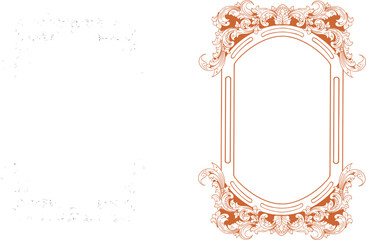 Elegant Ornate Baroque Scrollwork Frame Borders on Dark Background