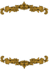 Elegant Ornate Baroque Scrollwork Frame Borders on Dark Background