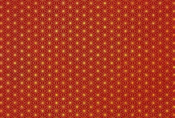 ラメグリッター_麻の葉文様_赤背景