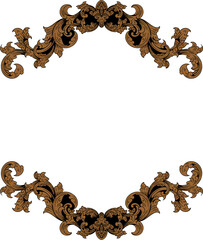 Elegant Ornate Baroque Scrollwork Frame Borders on Dark Background