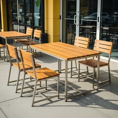 Outdoor patio tables and chairs wooden metal
