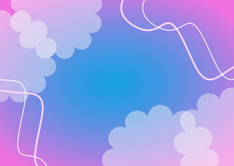 pink background with clouds