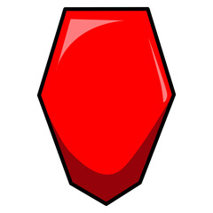 illustration A vibrant red shield icon.  Heptagon shield