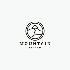 Mountain logo style icon design template vector illustration