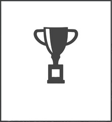 Minimalist Trophy Icon on White Background