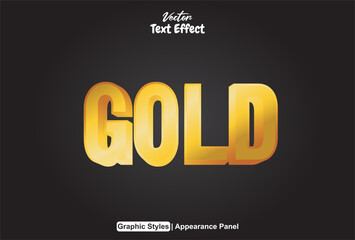 gold text effect with 3d style and black background.