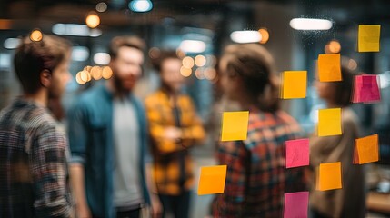 Team Strategy Session Blur - Blurred background of a brainstorming session among team members. High quality. High quality