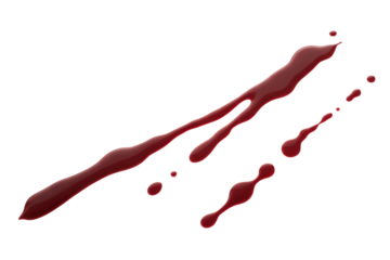 Red nail polish splatter stroke isolated on transparent background