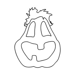 Outline for Coloring of Halloween Pumpkin. One of the Fall Holiday Symbol. Vector Illustration.