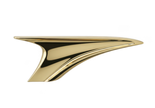 Shiny golden abstract shape isolated on transparent background for luxury design and decor - Powered by Adobe