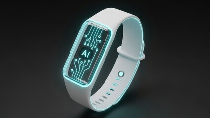 Watch with a blue and green design that says AI