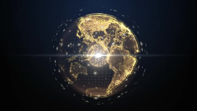A 4K video symbolizing global integration featuring a rotating Earth.