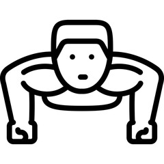 push up icon illustration design with outline