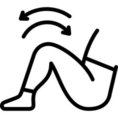 sit up icon illustration design with outline