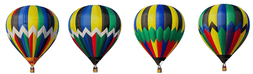Colorful Hot Air Balloon Set Isolated on White Background