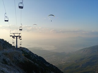 Paragliding from Babadag Mountain Cable Car Oludeniz Fethiye Turkey © Ivan