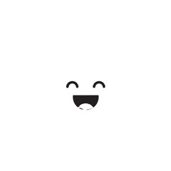 Adorable smiling face emoji with joyful open mouth expression.