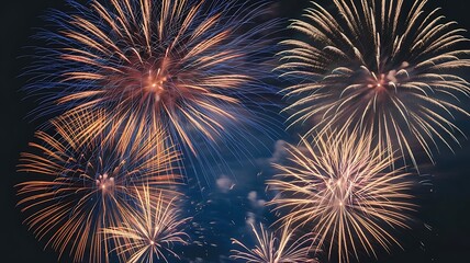 Colorful Fireworks Display Background Ideal for Celebrations 