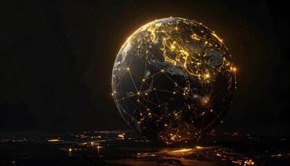 Abstract Digital Globe - A Futuristic Representation of Global Connectivity.